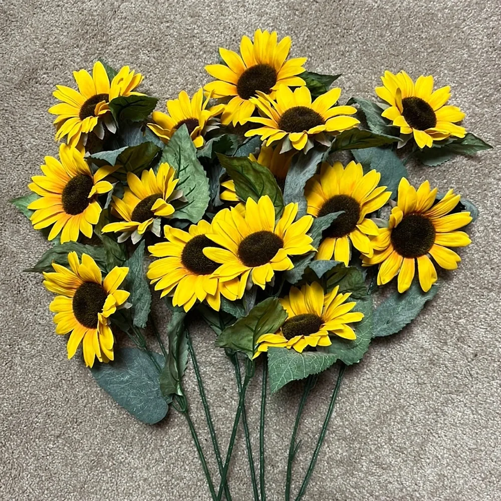 Artificial Yellow Coneflower 7 Stems/14 Flower Heads